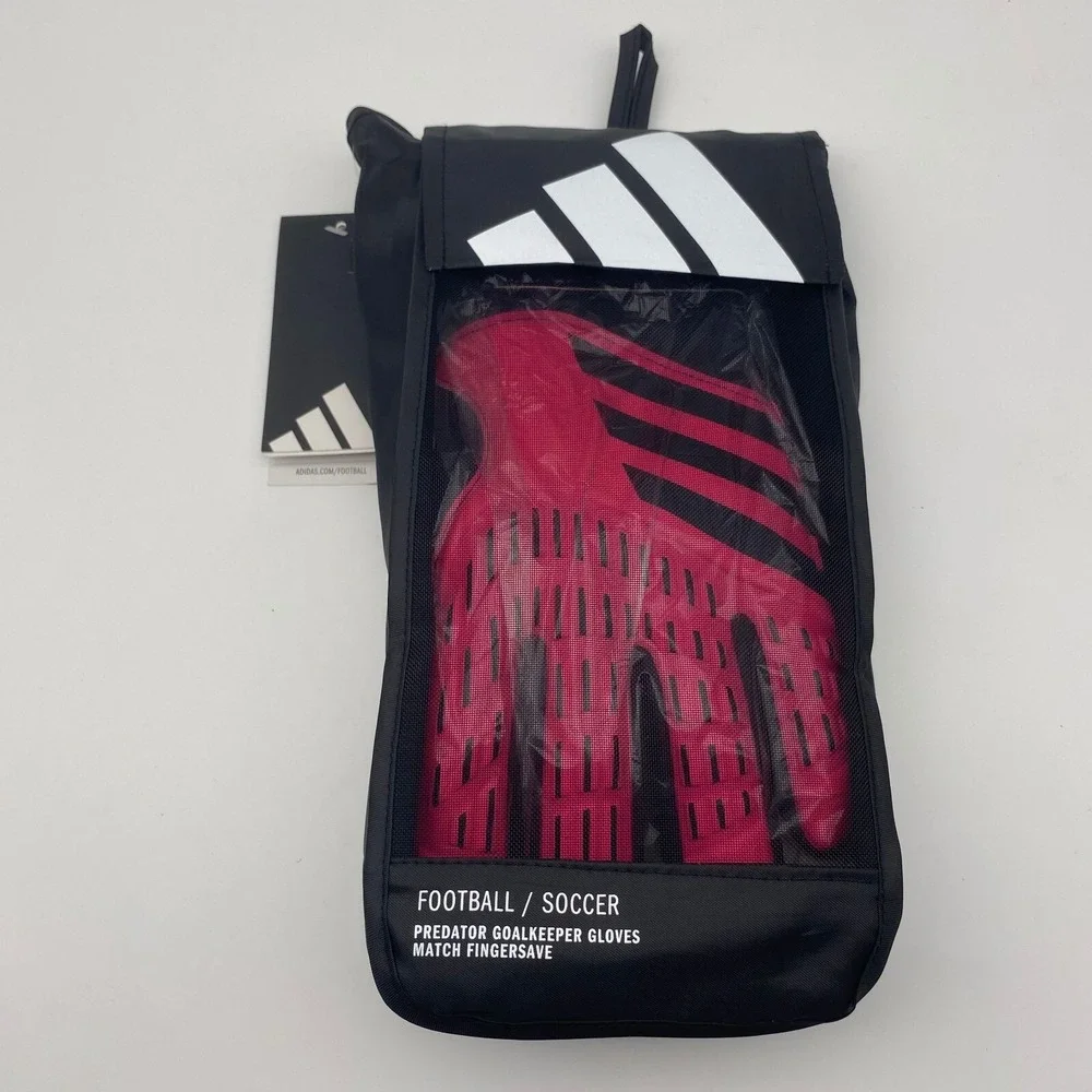 Adidas Adult Unisex Match Fingersave Predator Pink Black Goalkeeper Gloves Sz 12